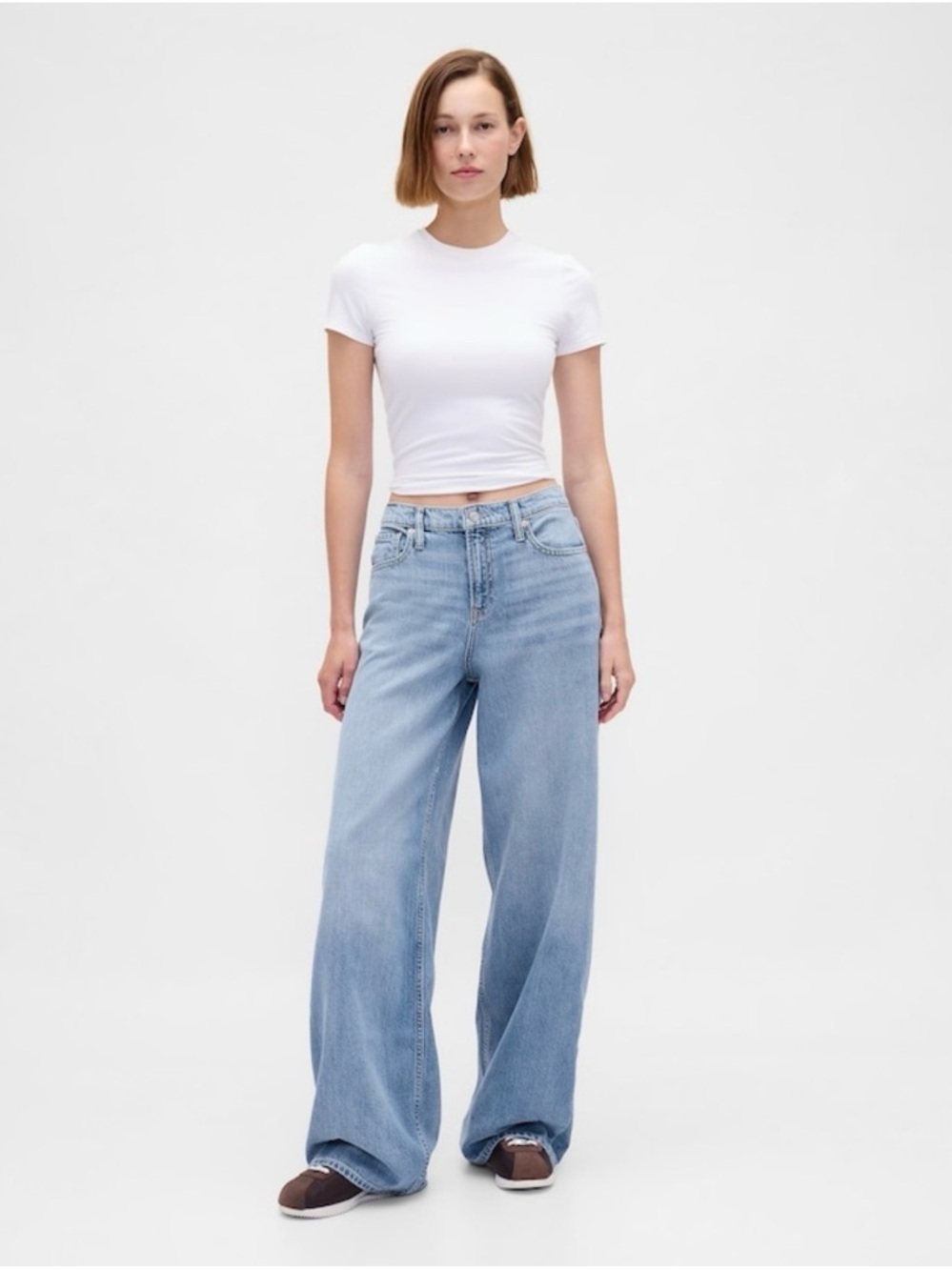 GAP mid rise ultra soft Light Blue Wide-Leg Women's Jeans